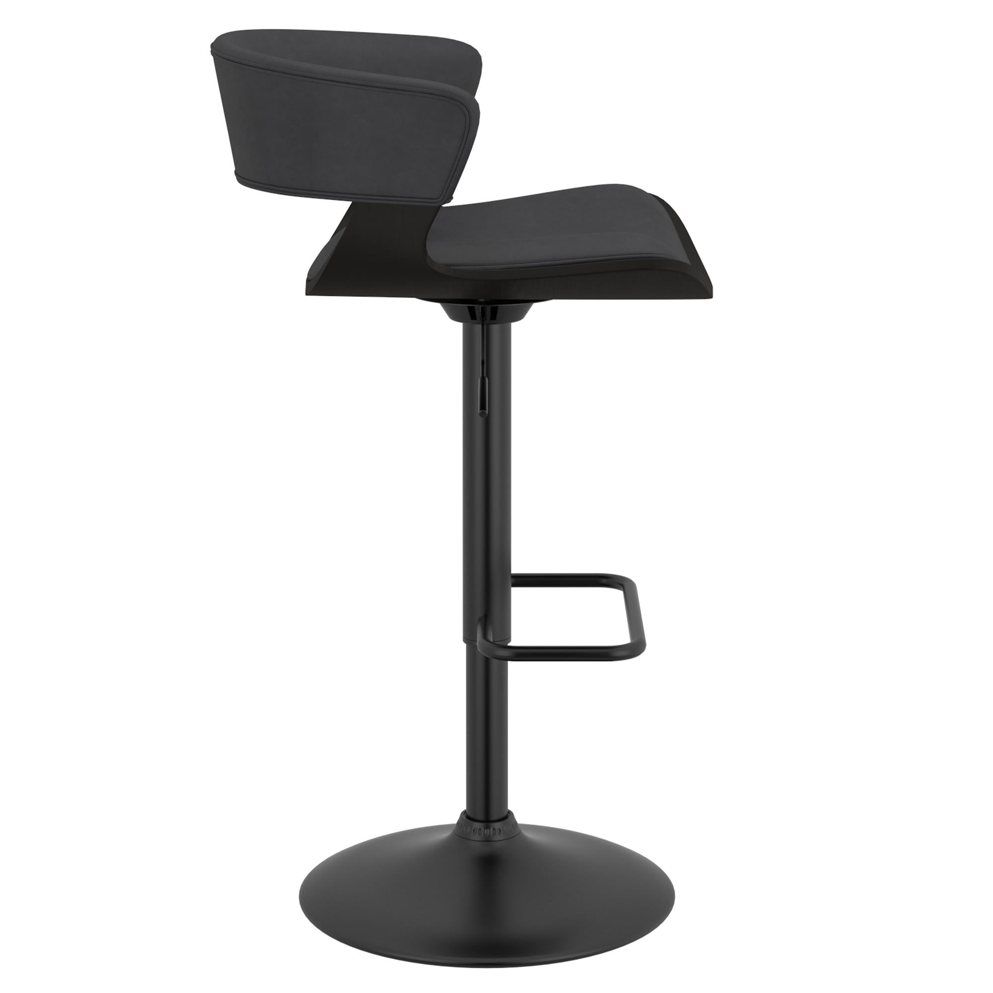  !nspire Rover 203-554CH Adjustable Air Lift Stool - Charcoal and Black IMAGE 4