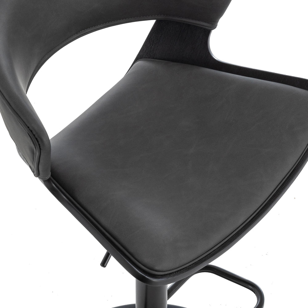  !nspire Rover 203-554CH Adjustable Air Lift Stool - Charcoal and Black IMAGE 7