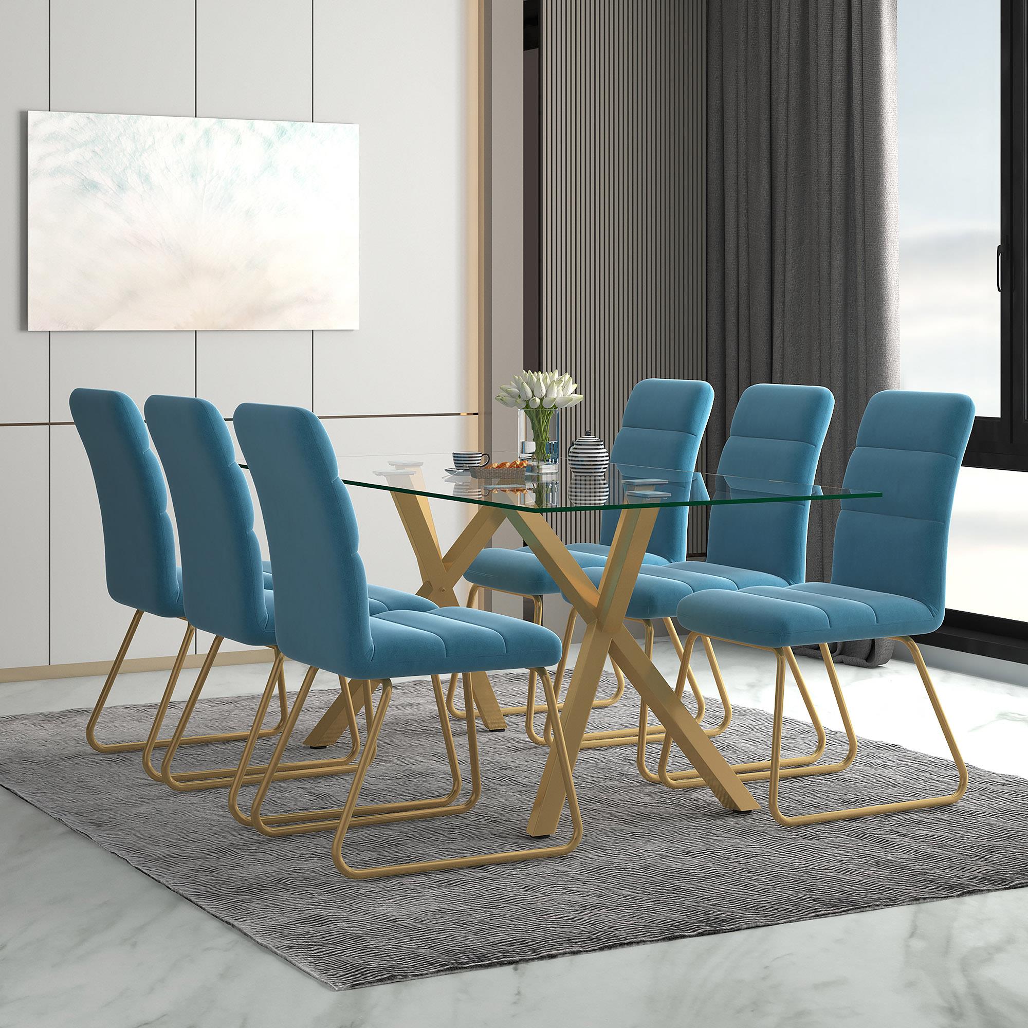  Worldwide Home Furnishings Stark 201-535GL Rectangular Dining Table - Aged Gold IMAGE 7