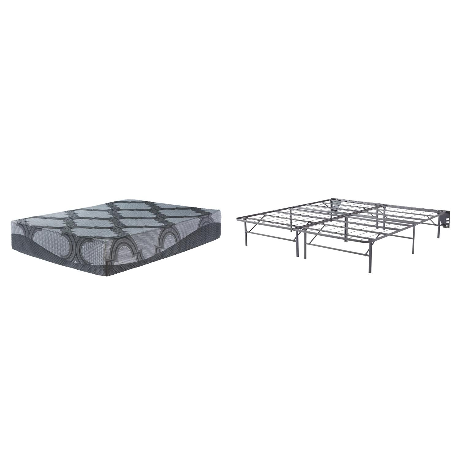  Sierra Sleep 12 Inch Ashley Hybrid M628M8 2 pc King Foundation and Mattress IMAGE 1
