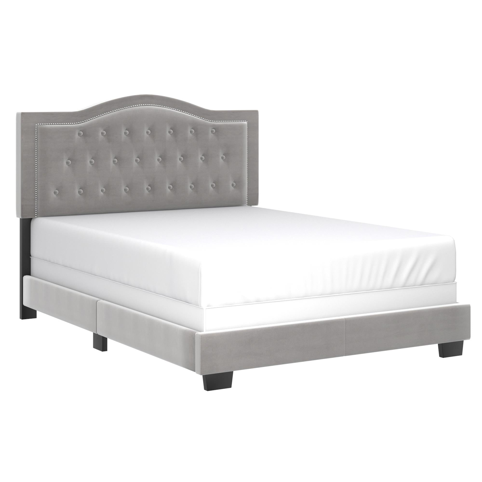  Worldwide Home Furnishings Pixie 101-296Q-LGY 60" Queen Bed - Light Grey IMAGE 1