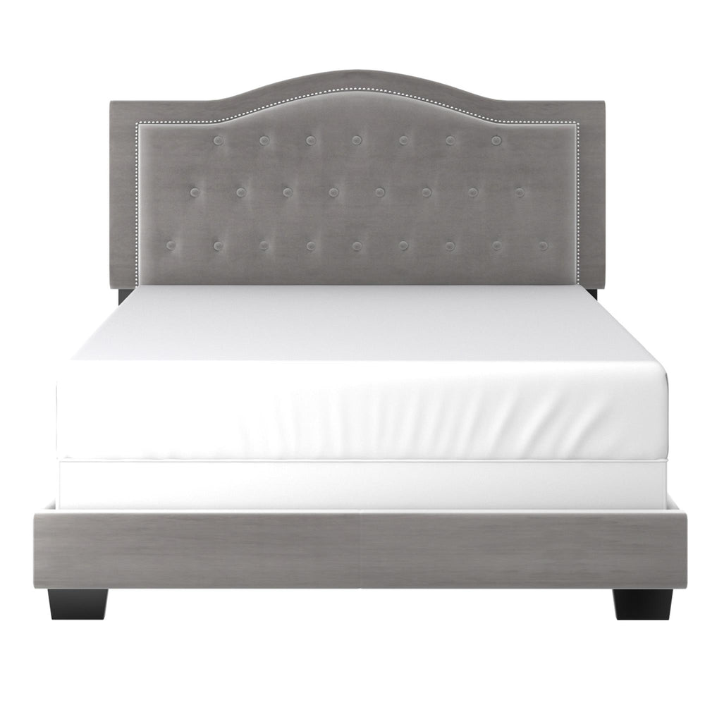  Worldwide Home Furnishings Pixie 101-296Q-LGY 60" Queen Bed - Light Grey IMAGE 3