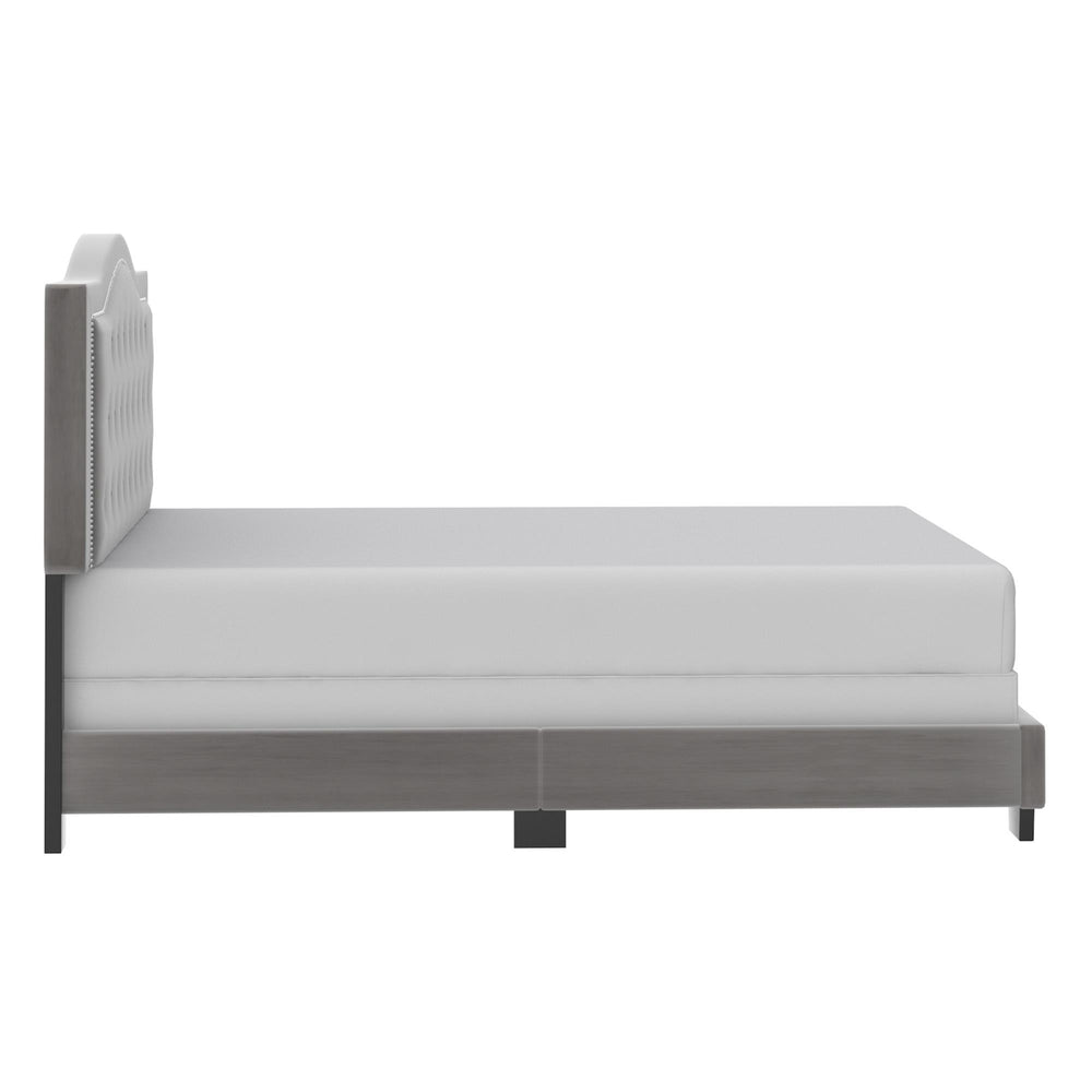  Worldwide Home Furnishings Pixie 101-296Q-LGY 60" Queen Bed - Light Grey IMAGE 4