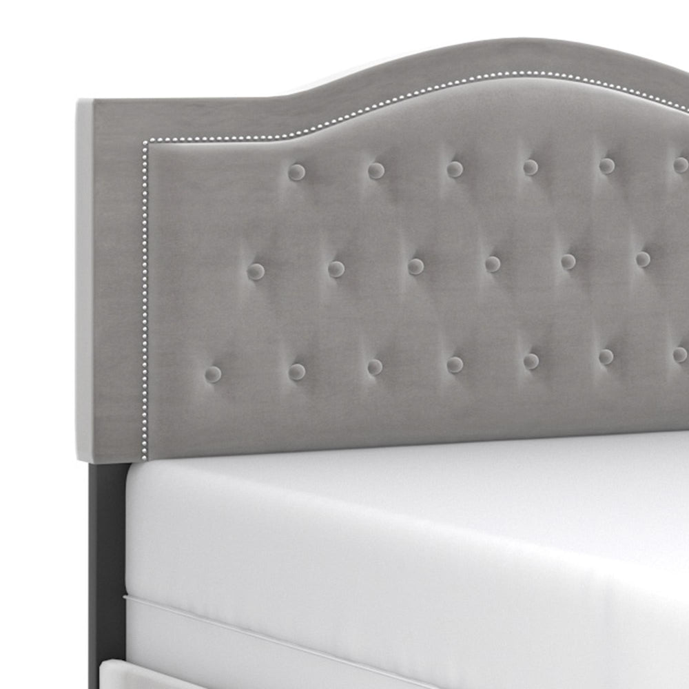  Worldwide Home Furnishings Pixie 101-296Q-LGY 60" Queen Bed - Light Grey IMAGE 5