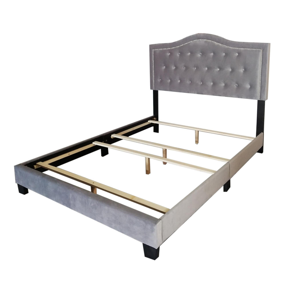  Worldwide Home Furnishings Pixie 101-296Q-LGY 60" Queen Bed - Light Grey IMAGE 6