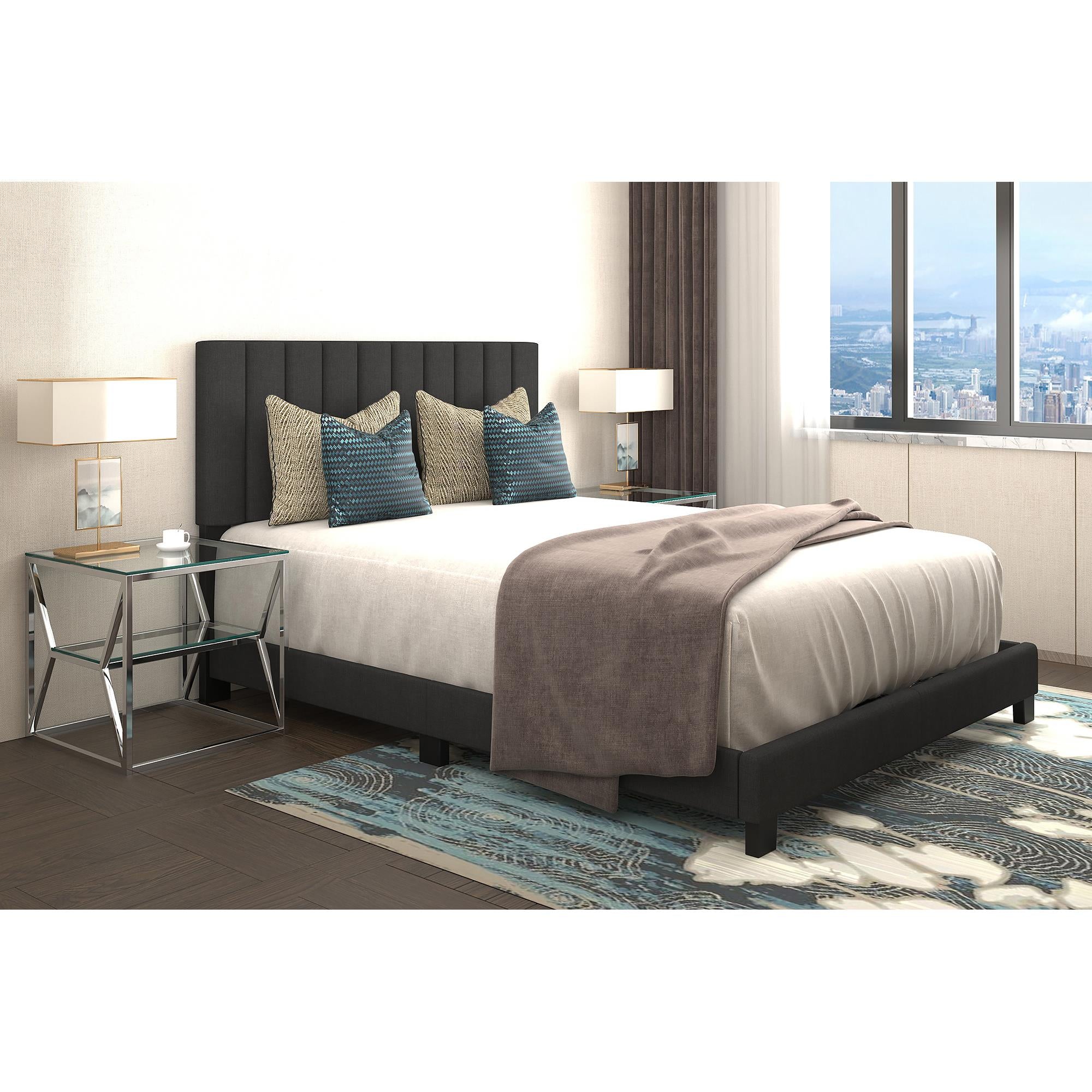  Worldwide Home Furnishings Jedd 101-297Q-CHL 60" Queen Bed - Charcoal IMAGE 2