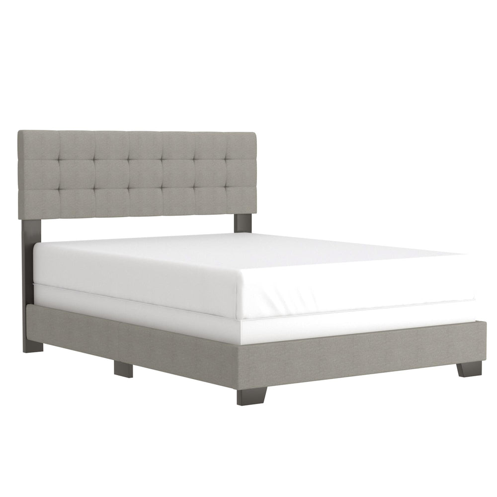  Worldwide Home Furnishings Exton 101-298Q-LGY 60" Queen Bed - Light Grey IMAGE 1