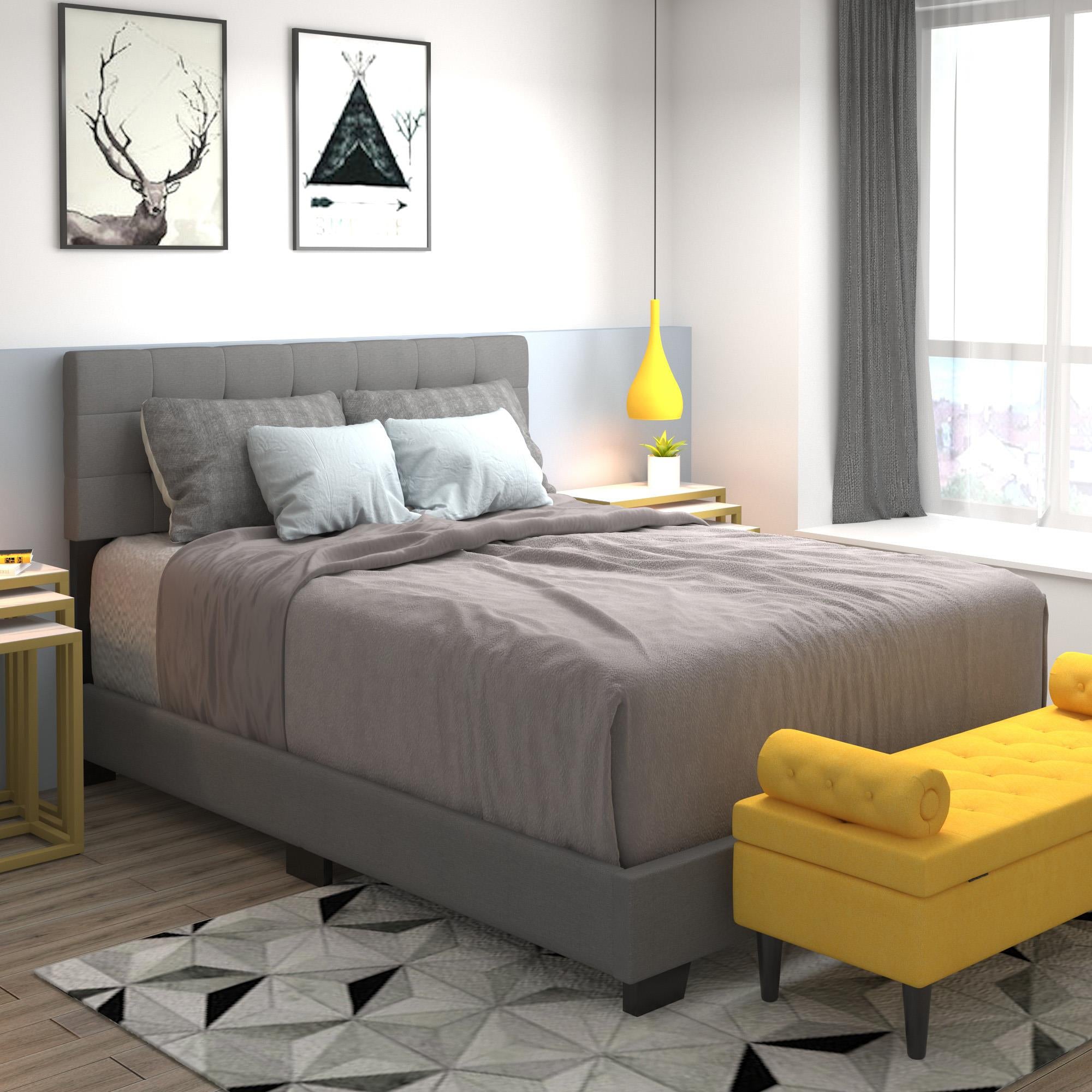  Worldwide Home Furnishings Exton 101-298Q-LGY 60" Queen Bed - Light Grey IMAGE 2