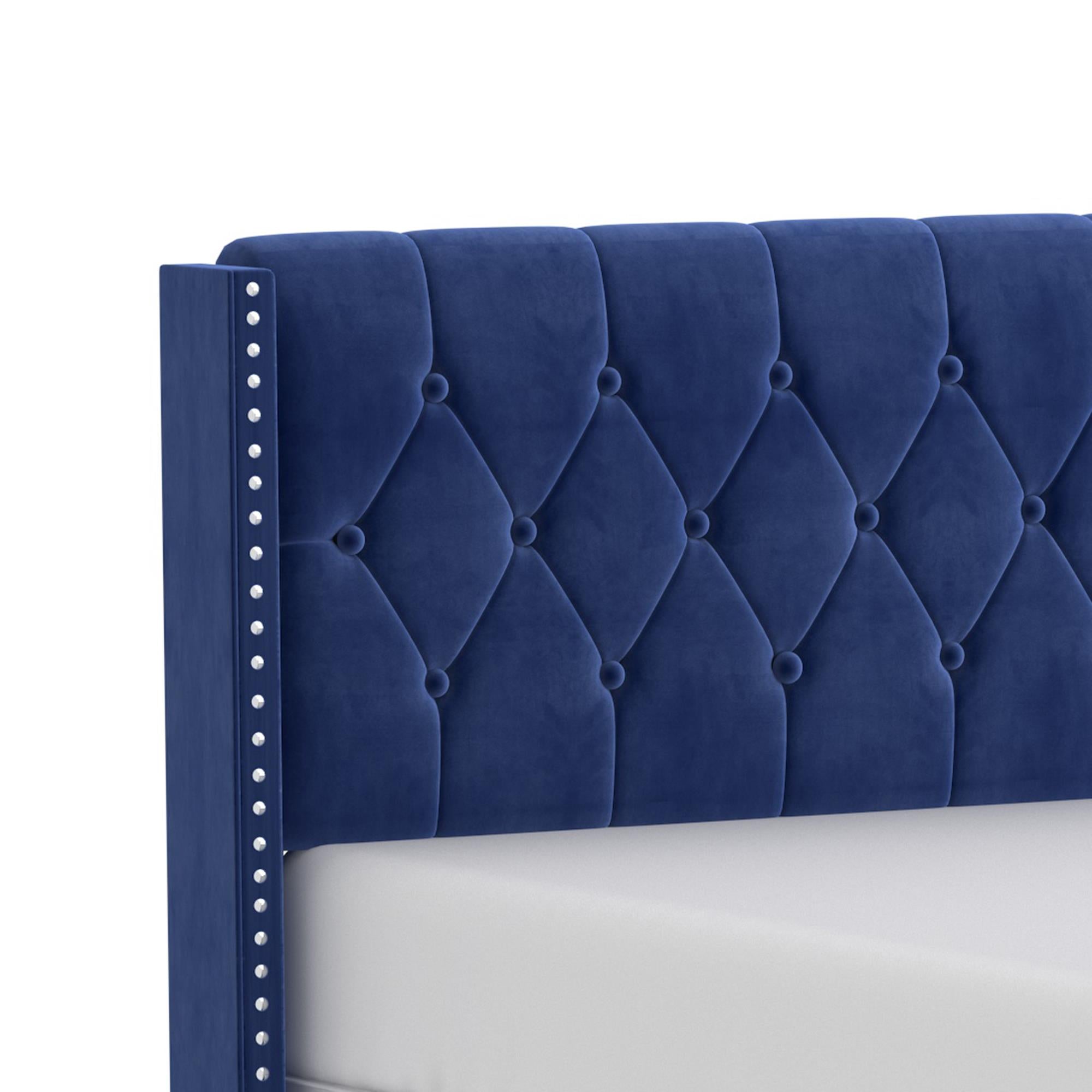  Worldwide Home Furnishings Gunner 101-299K-NAV 78" King Bed - Blue IMAGE 4