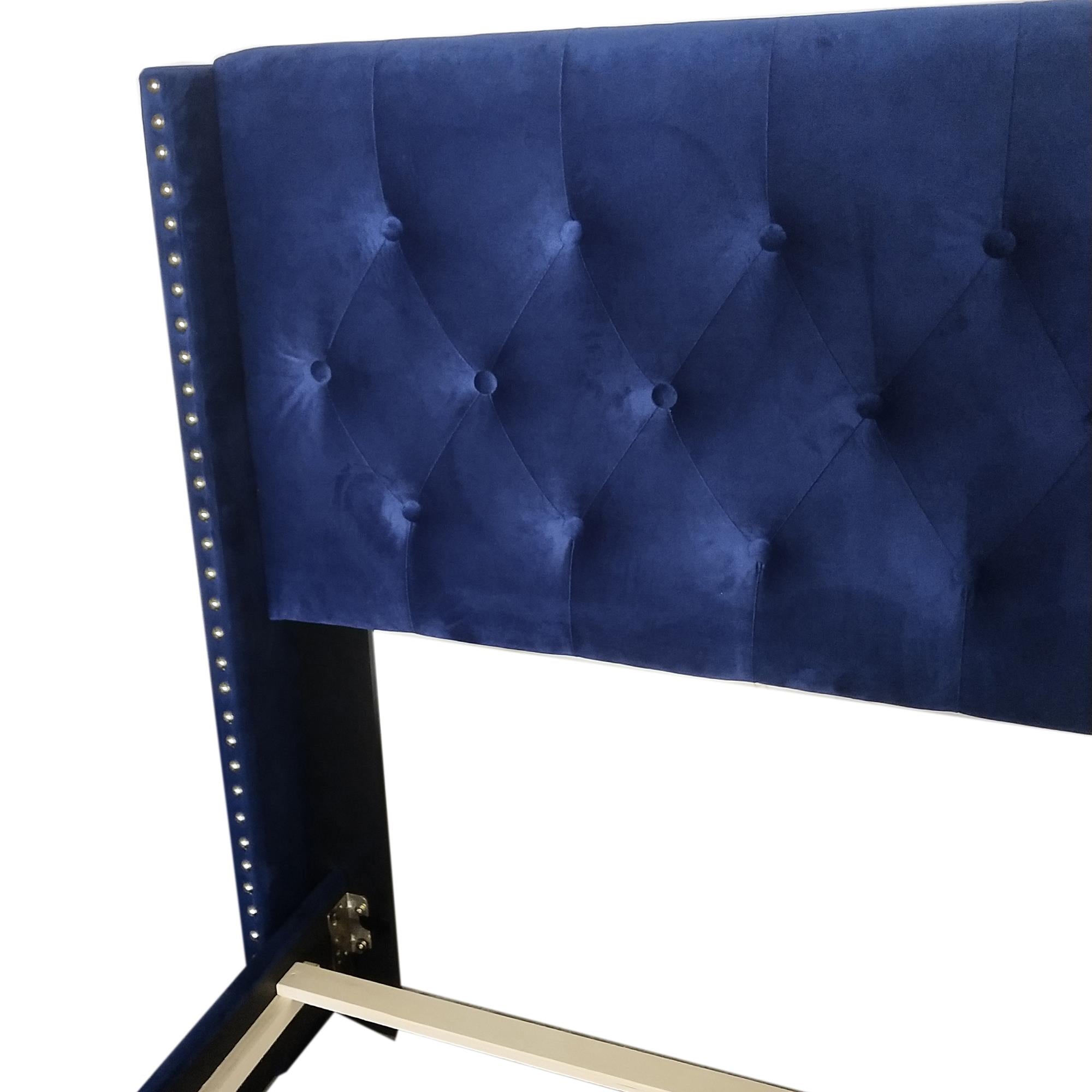  Worldwide Home Furnishings Gunner 101-299K-NAV 78" King Bed - Blue IMAGE 7