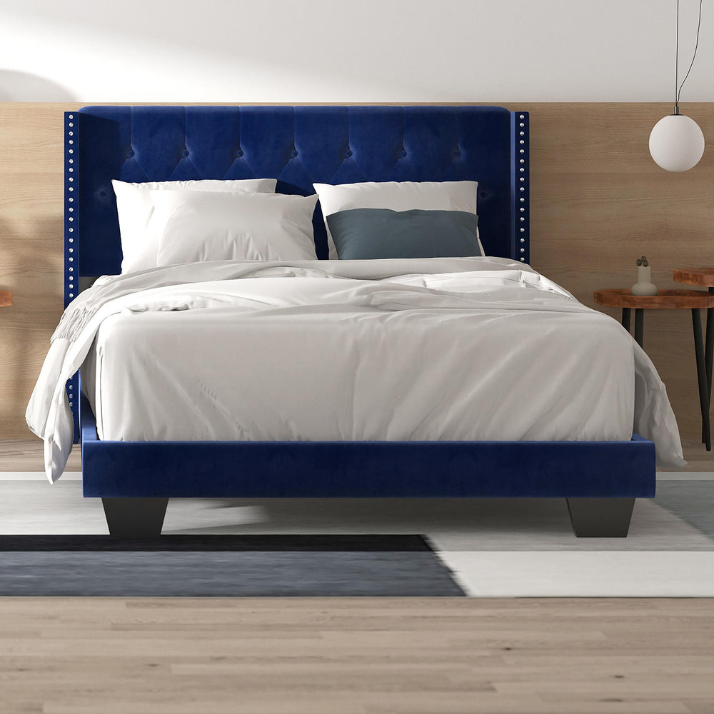  Worldwide Home Furnishings Gunner 101-299Q-NAV 60" Queen Bed - Blue IMAGE 2