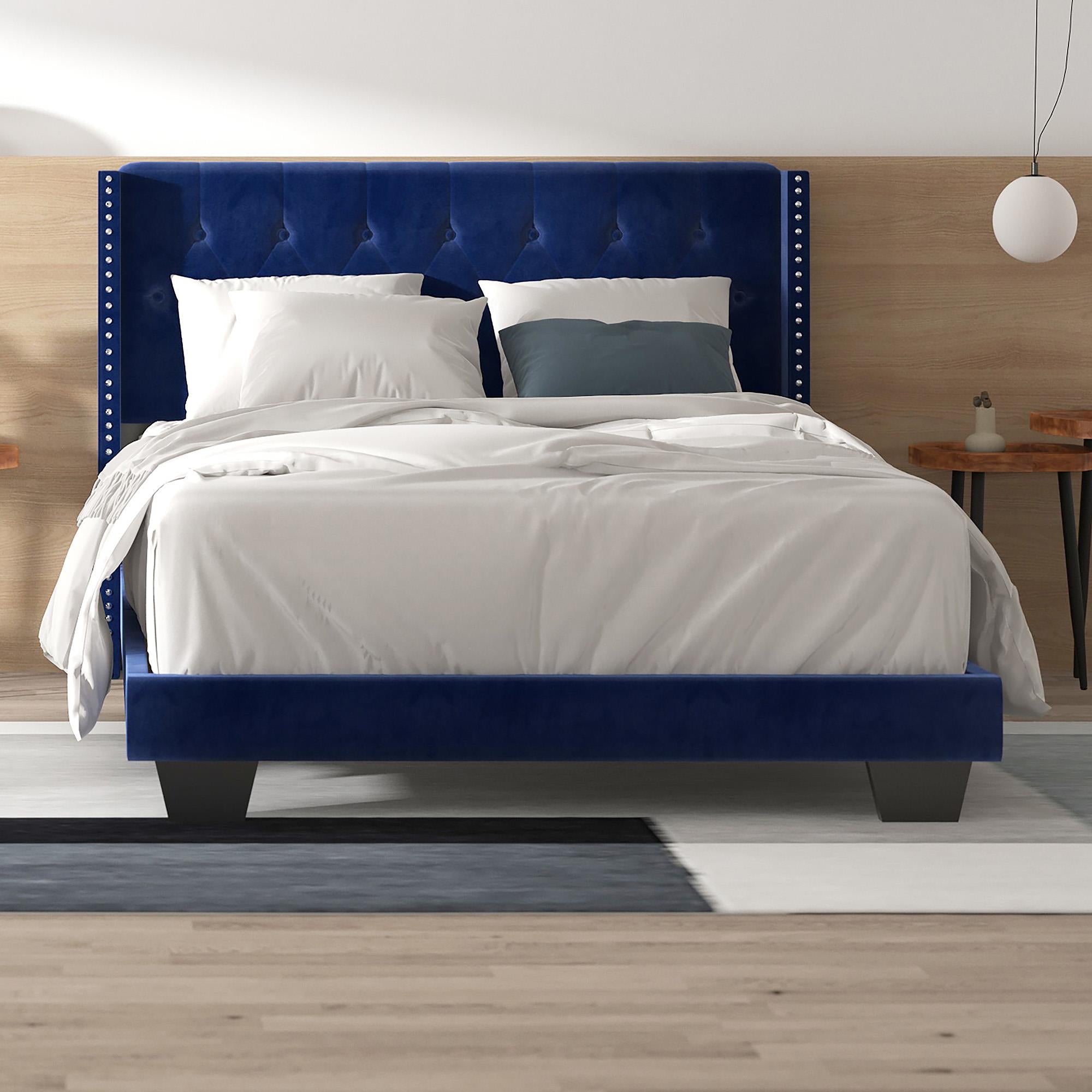  Worldwide Home Furnishings Gunner 101-299Q-NAV 60" Queen Bed - Blue IMAGE 2