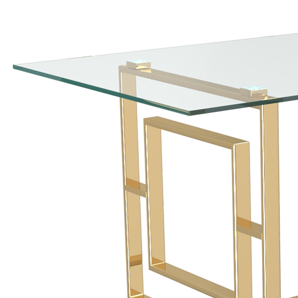  !nspire Eros 201-482GL Rectangular Dining Table - Gold IMAGE 6