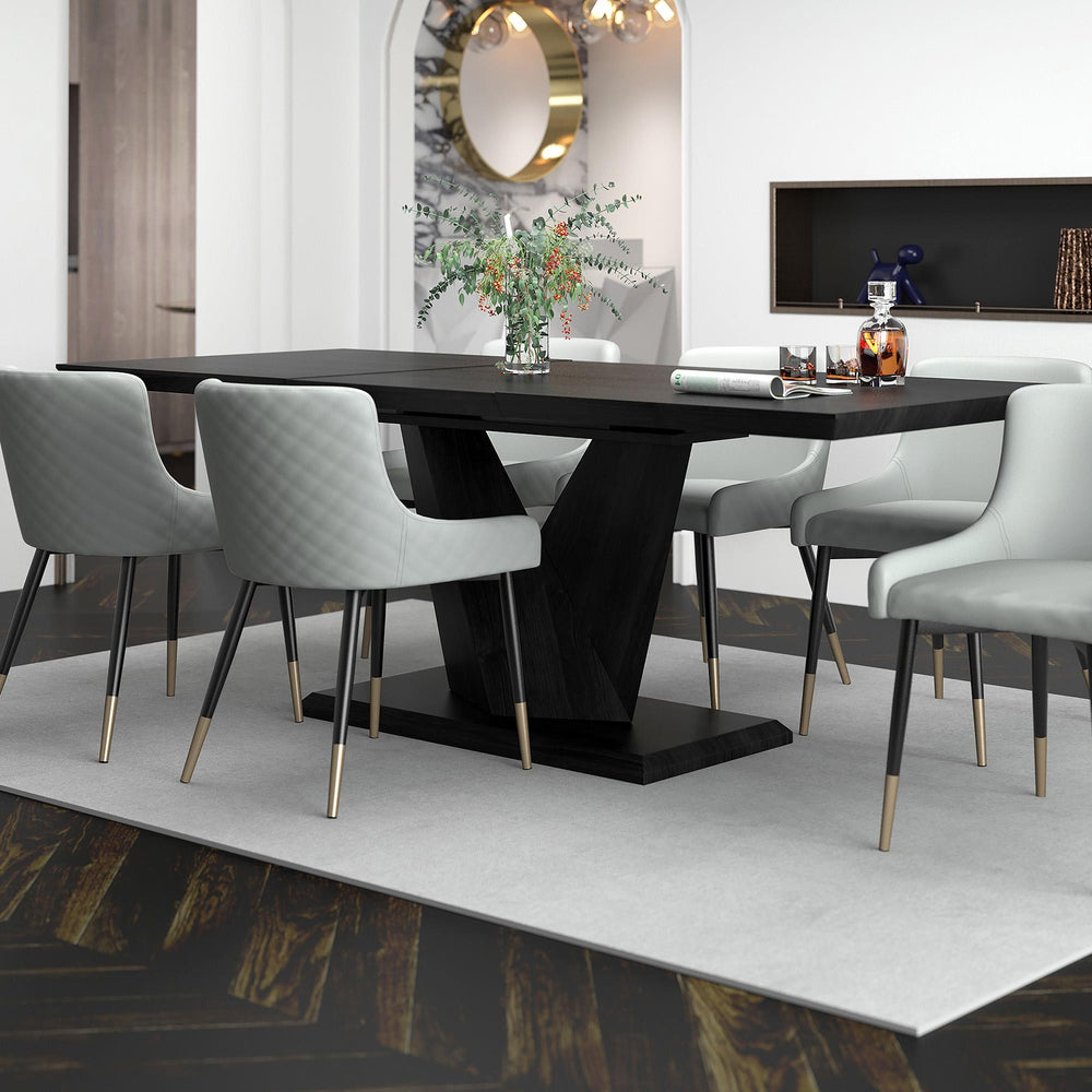  !nspire Eclipse 201-860BLK Dining Table w/Extension - Black IMAGE 2
