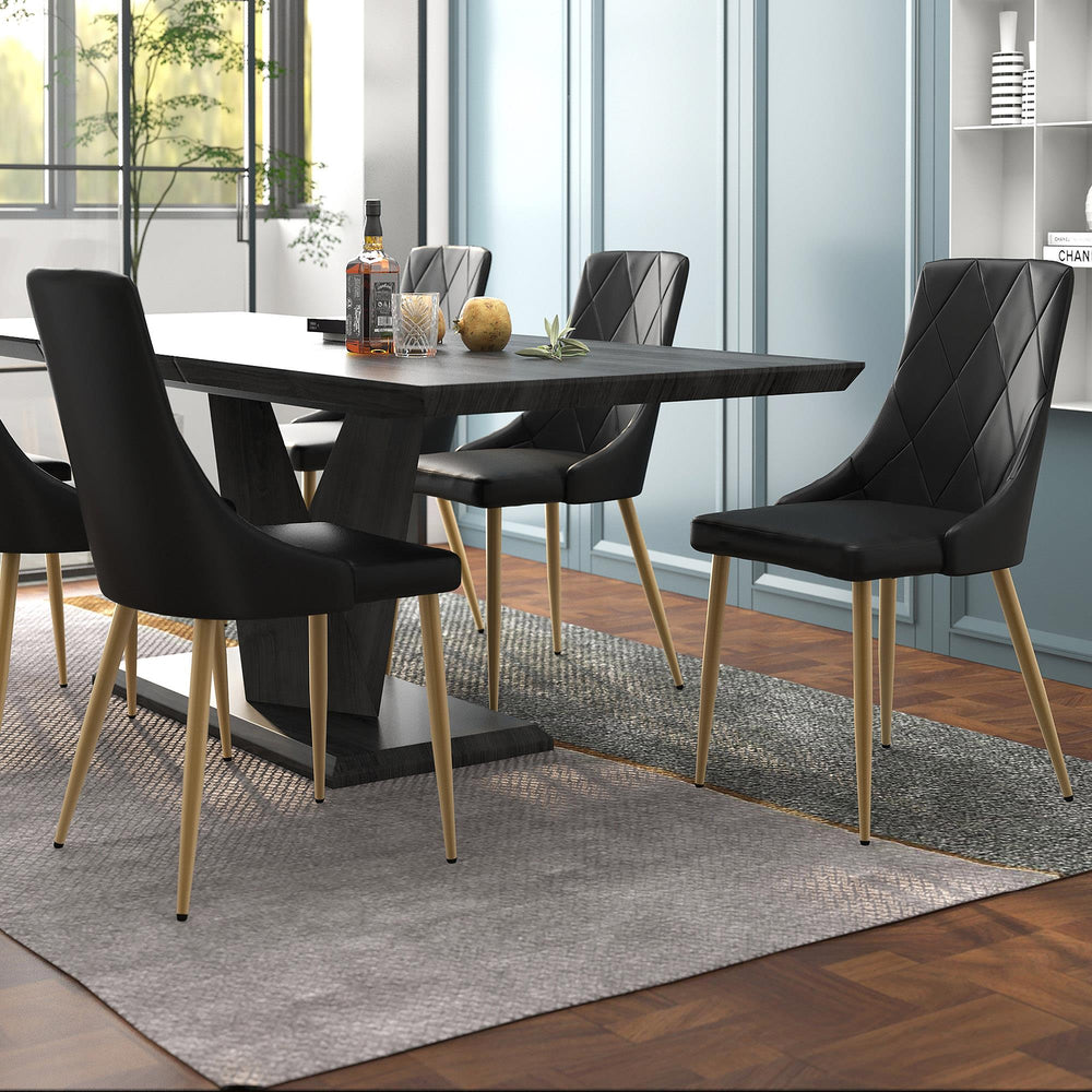  !nspire Antoine 202-573BK Dining Chair - Black and Aged Gold IMAGE 2
