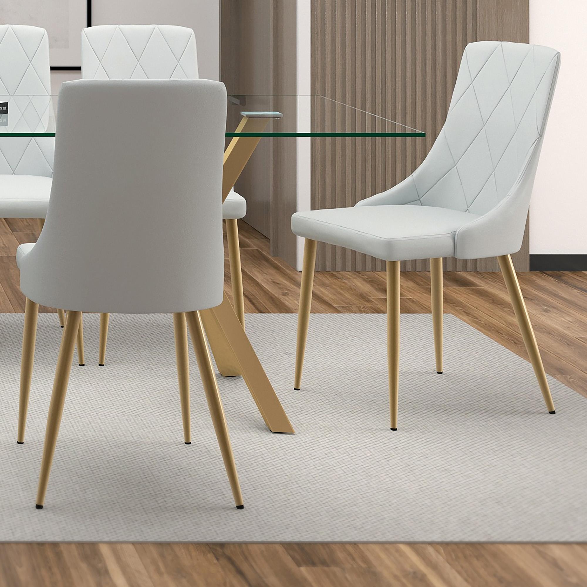  !nspire Antoine 202-573LG Dining Chair - Light Grey and Aged Gold IMAGE 2