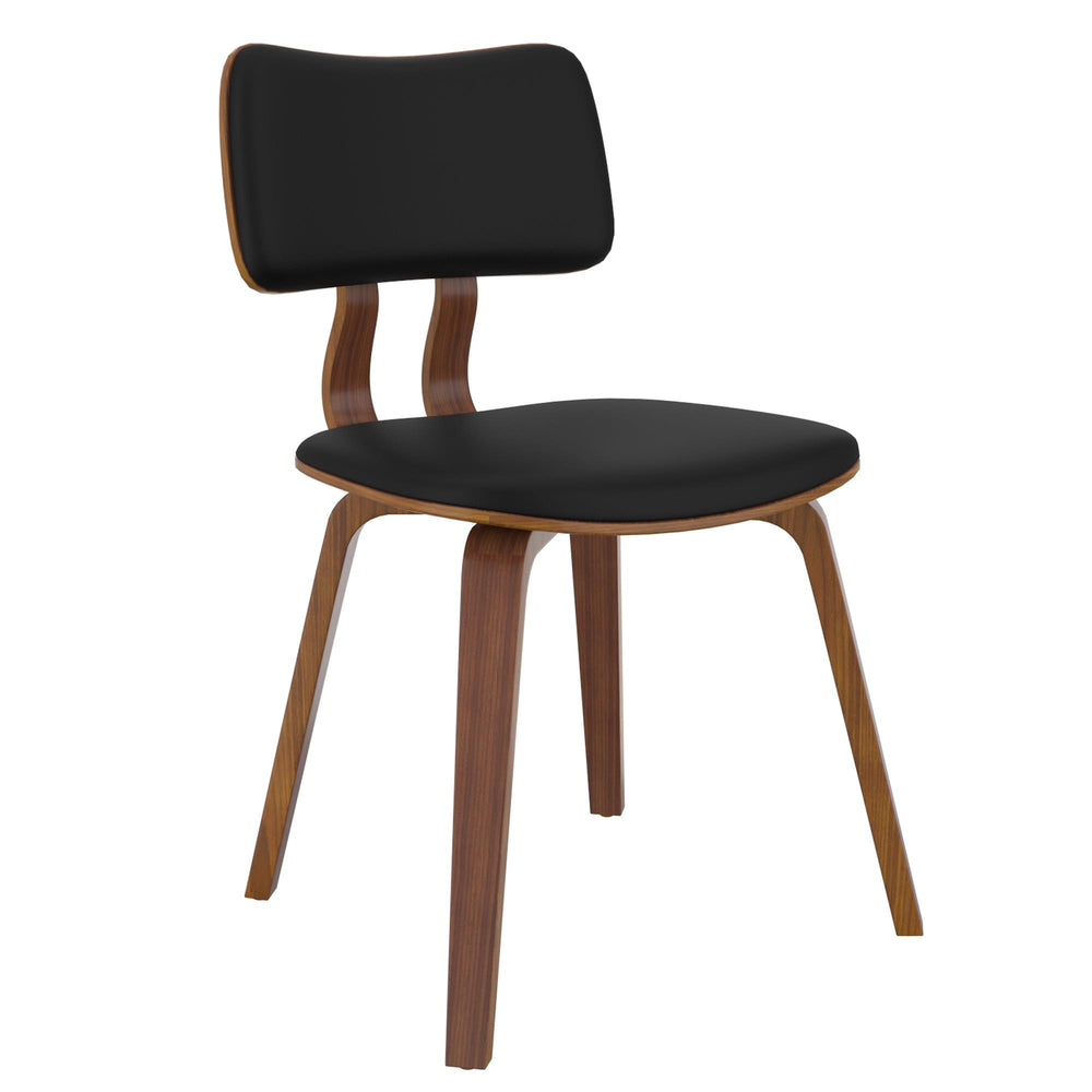  !nspire Zuni 202-581PUBK Dining Chair - Black Faux Leather and Walnut IMAGE 1