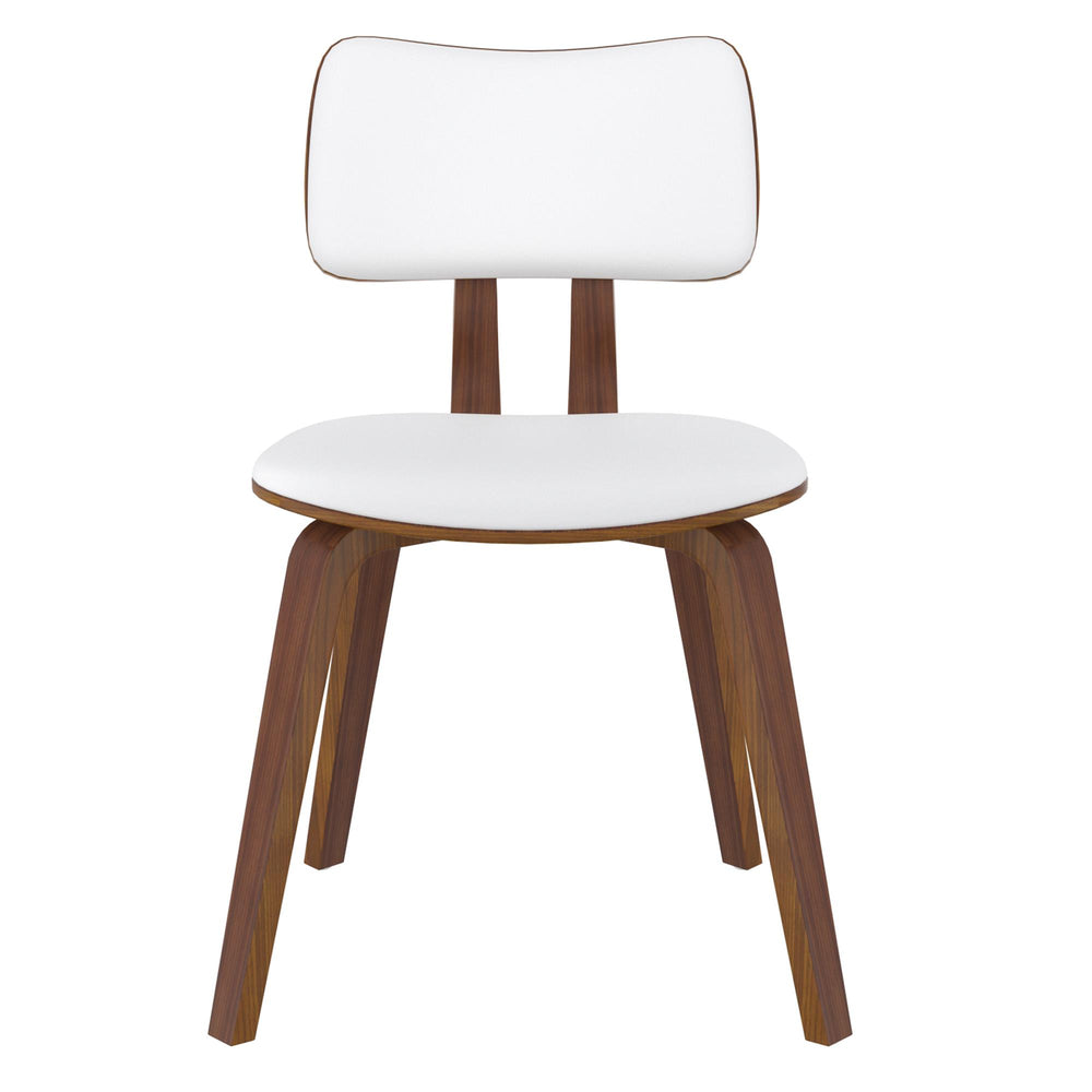  !nspire Zuni 202-581PUWT Dining Chair - White Faux Leather and Walnut IMAGE 4