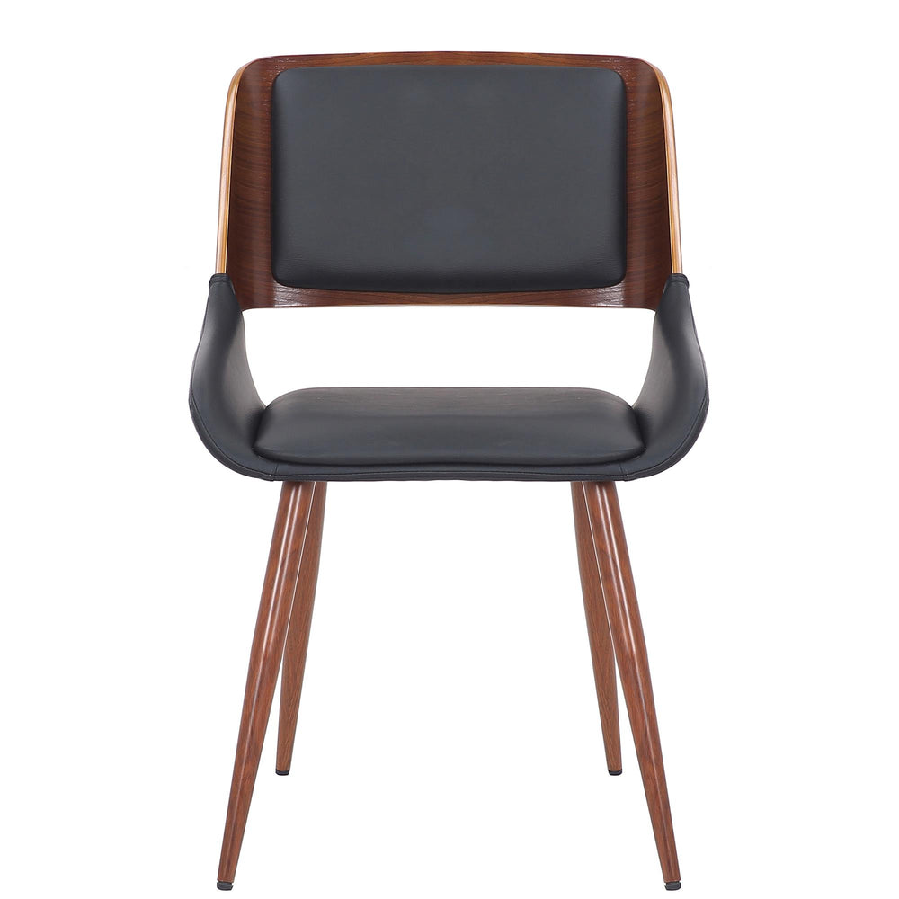  !nspire Hudson 202-582PUBK Dining Chair - Black Faux Leather, Metal and Walnut Metal and Wood IMAGE 4