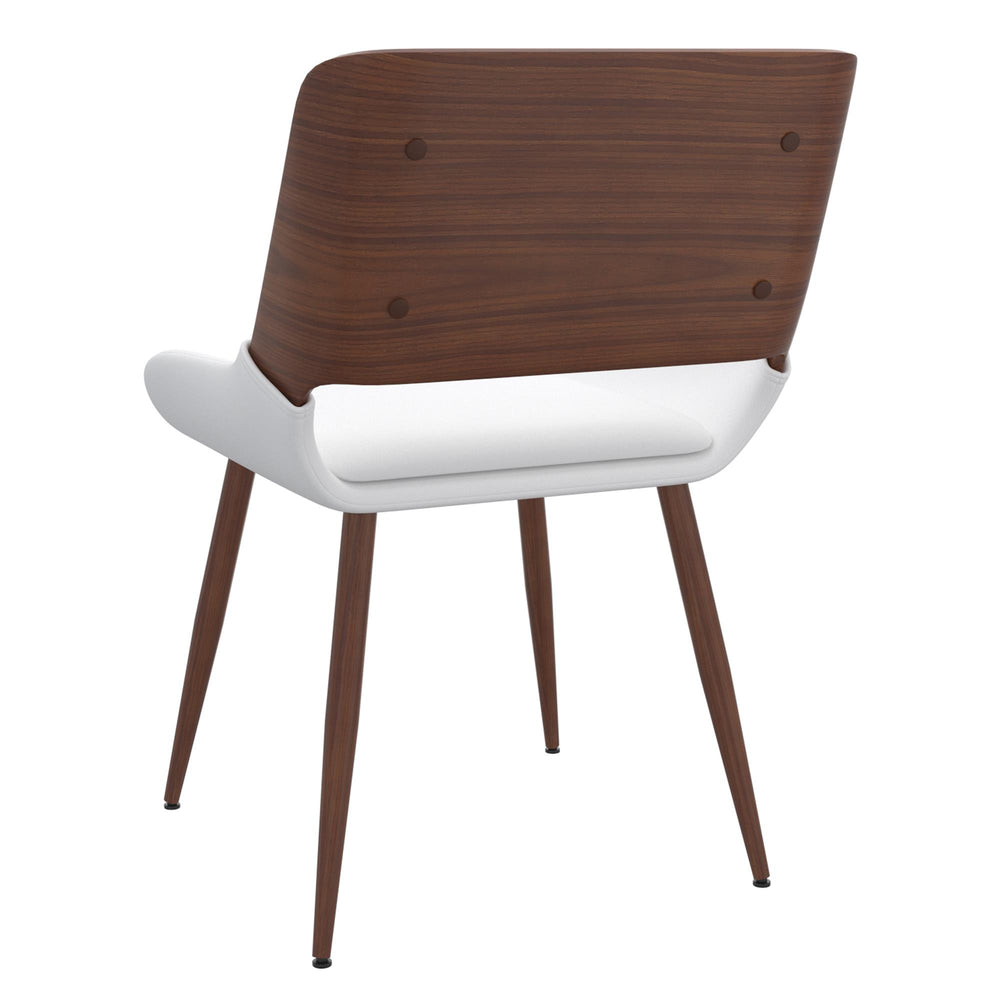  !nspire Hudson 202-582PUWT Dining Chair - White Faux Leather and Walnut Metal and Wood IMAGE 3