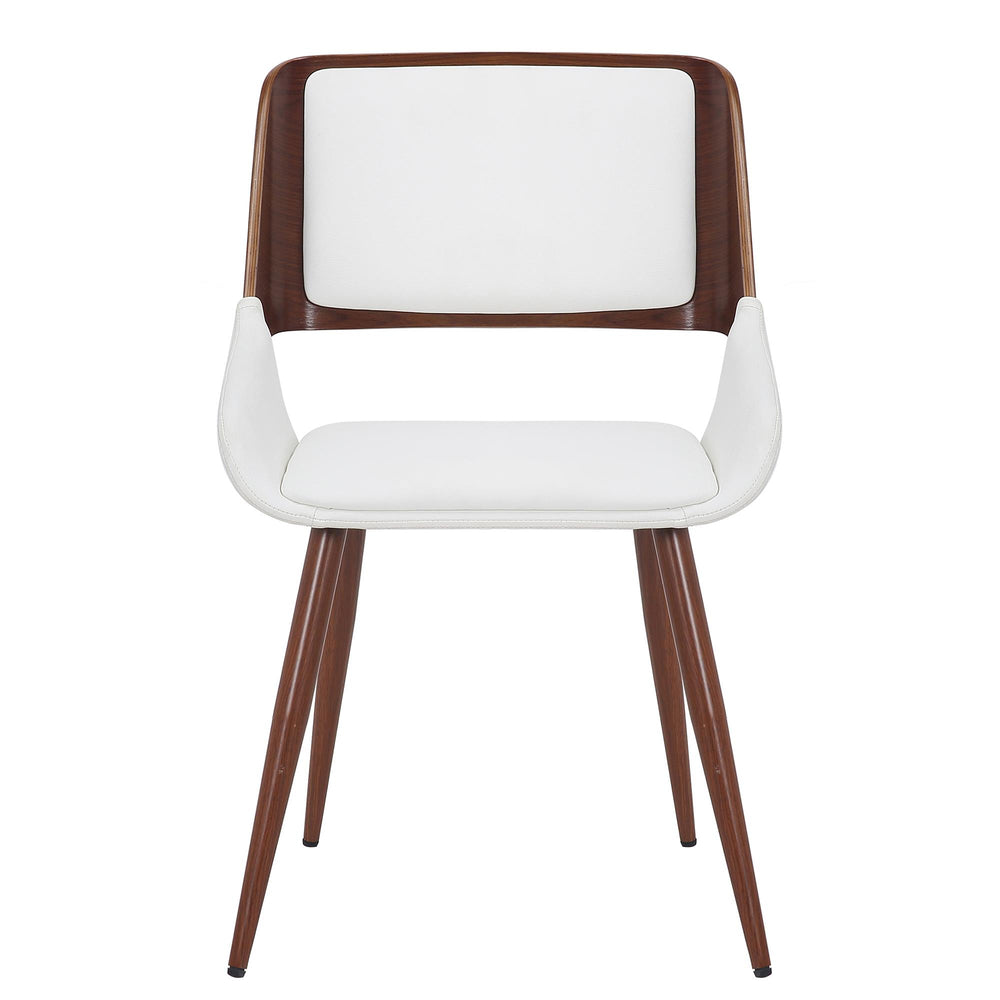  !nspire Hudson 202-582PUWT Dining Chair - White Faux Leather and Walnut Metal and Wood IMAGE 4