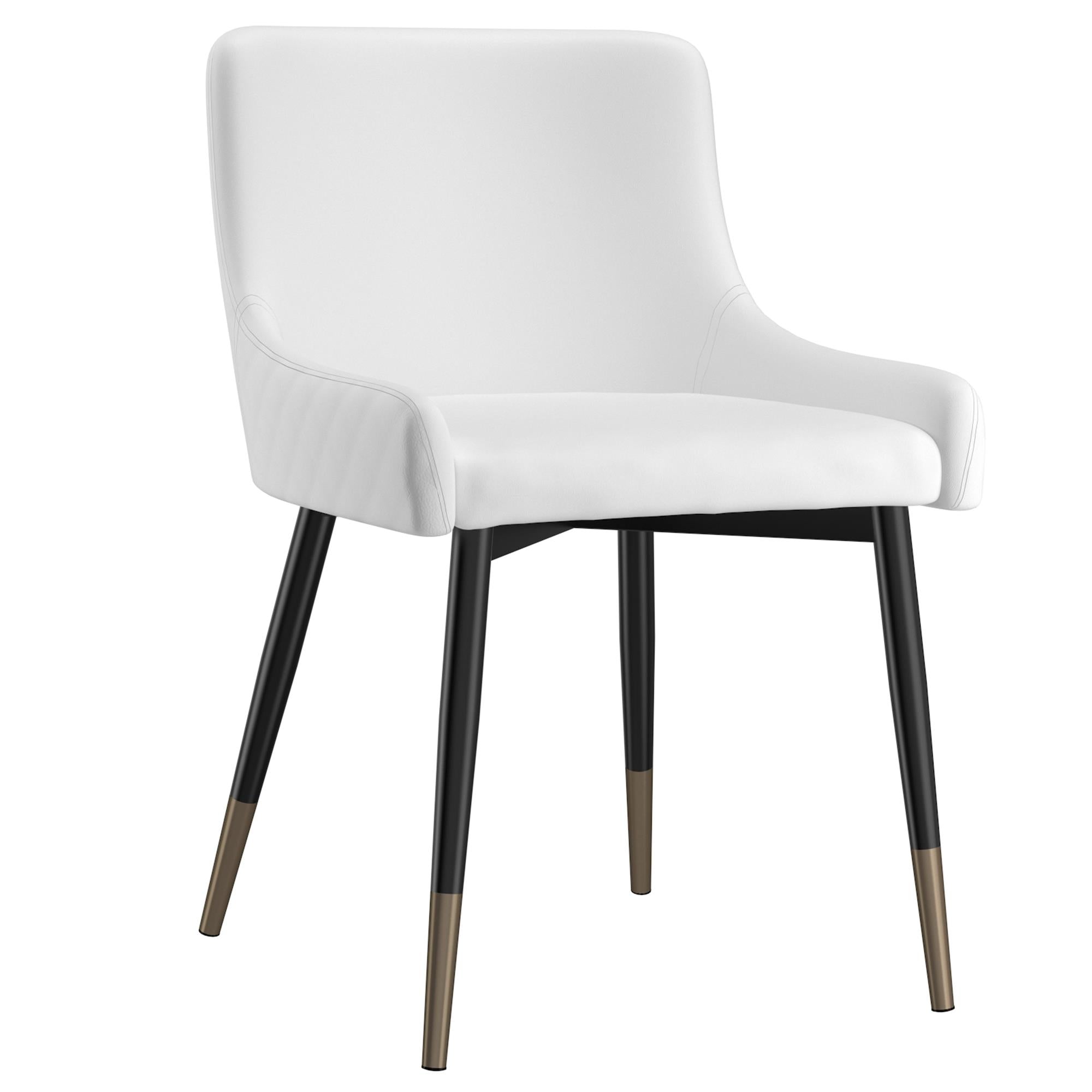 !nspire Xander 202-620WT Dining Chair - White and Black IMAGE 1