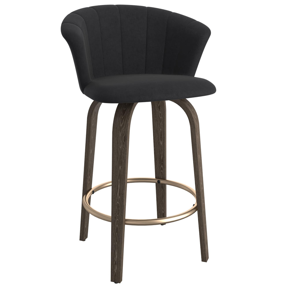  !nspire Tula 203-583BK 26" Counter Stool - Black and Washed Oak IMAGE 1