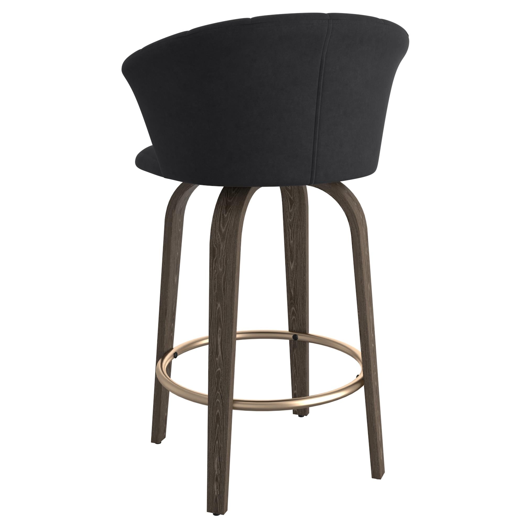  !nspire Tula 203-583BK 26" Counter Stool - Black and Washed Oak IMAGE 3