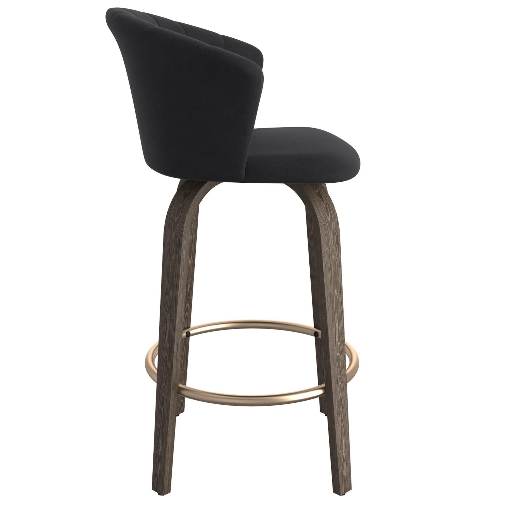  !nspire Tula 203-583BK 26" Counter Stool - Black and Washed Oak IMAGE 5