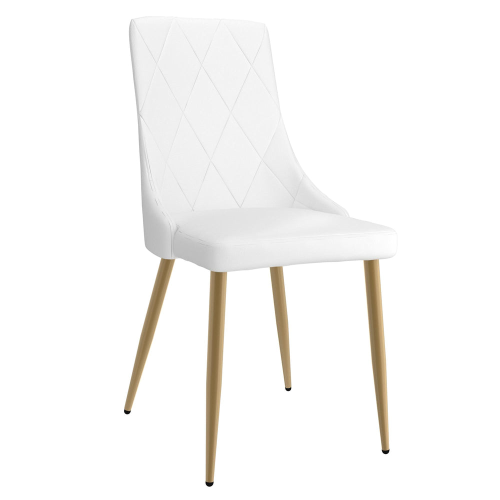  Worldwide Home Furnishings Carmilla/Antoine 207-353_573WT 5 pc Dining Set - Aged Gold with White Chair IMAGE 6