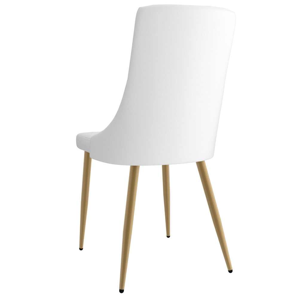  Worldwide Home Furnishings Carmilla/Antoine 207-353_573WT 5 pc Dining Set - Aged Gold with White Chair IMAGE 7
