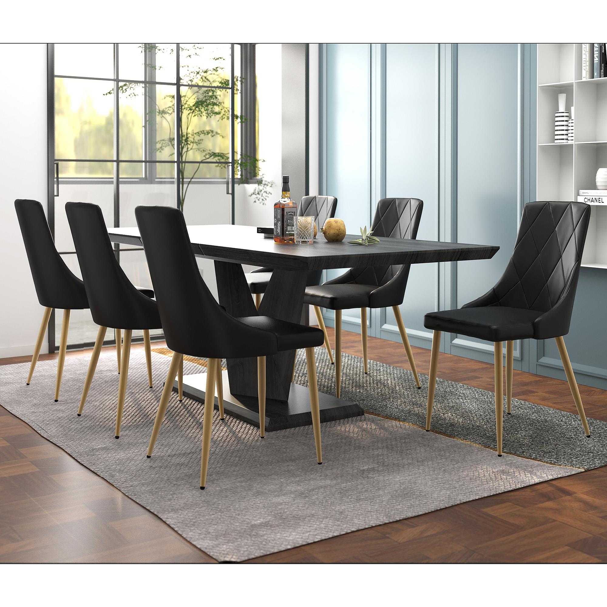  Worldwide Home Furnishings Eclipse/Antoine 7 pc Dinette 207-860BLK_573BK IMAGE 1
