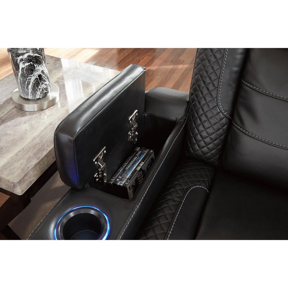  Signature Design by Ashley Party Time 3700318C Power Reclining Loveseat w/ Console and ADJ Headrest IMAGE 11