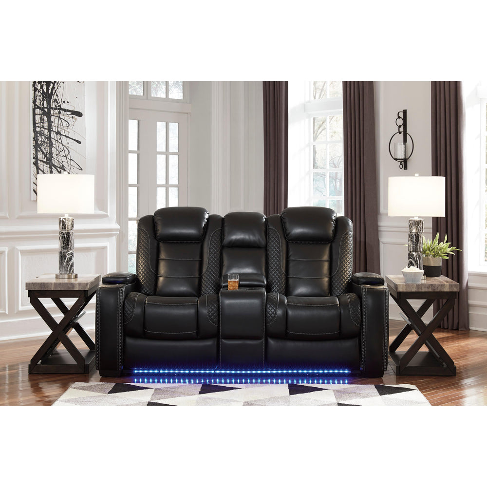  Signature Design by Ashley Party Time 3700318C Power Reclining Loveseat w/ Console and ADJ Headrest IMAGE 5