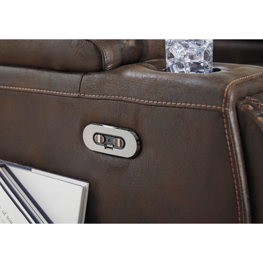  Signature Design by Ashley Game Zone 3850118C Power Reclining Loveseat w/ Console and ADJ Headrest IMAGE 5