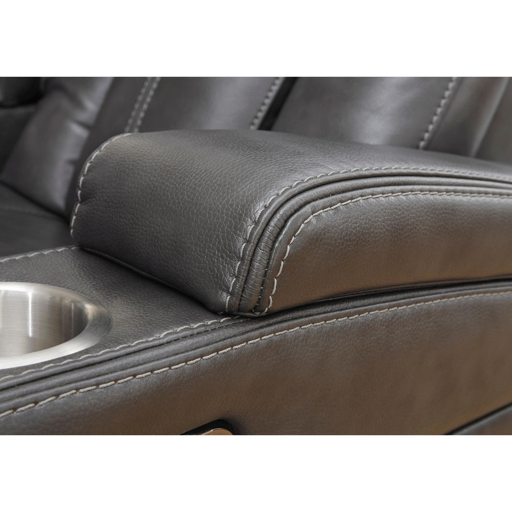  Signature Design by Ashley Turbulance 8500118C Power Reclining Loveseat w/ Console and ADJ Headrest IMAGE 7