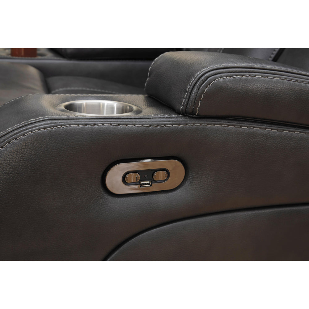  Signature Design by Ashley Turbulance 8500118C Power Reclining Loveseat w/ Console and ADJ Headrest IMAGE 8