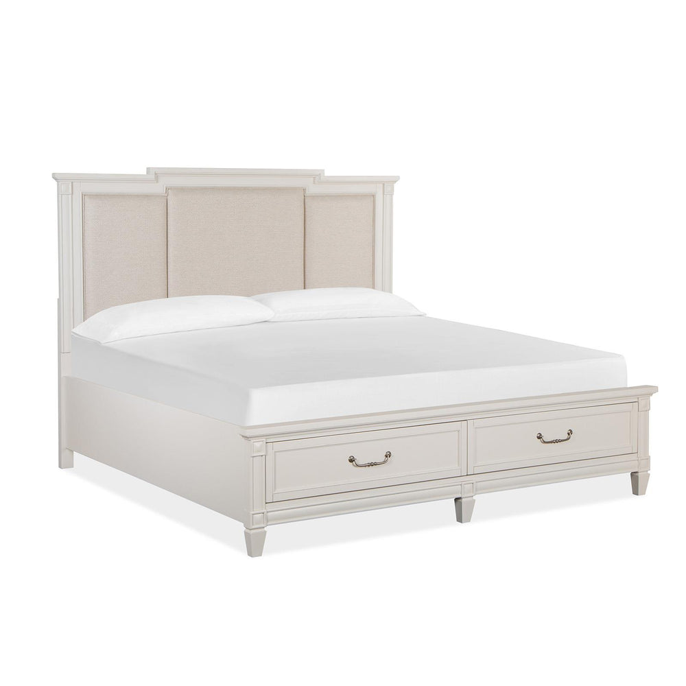  Magnussen Willowbrook B5324-75A Complete Cal.King Panel Storage Bed w/Upholstered Headboard IMAGE 1