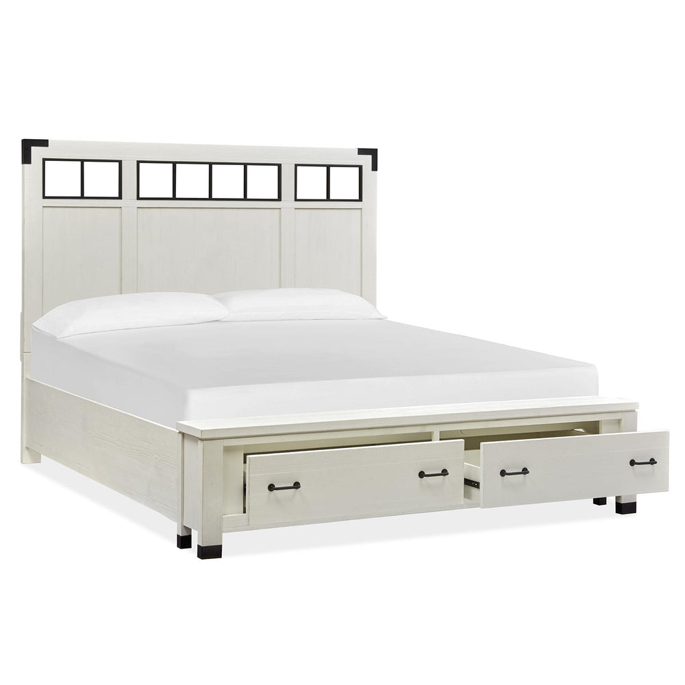  Magnussen Harper Springs B5321-58A Queen Panel Storage Bed with Metal/Wood Headboard IMAGE 2