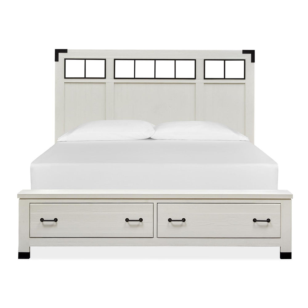  Magnussen Harper Springs B5321-58A Queen Panel Storage Bed with Metal/Wood Headboard IMAGE 3