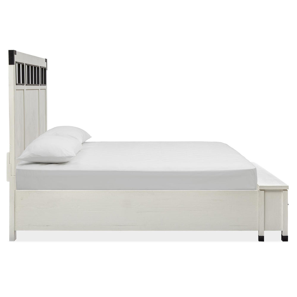  Magnussen Harper Springs B5321-58A Queen Panel Storage Bed with Metal/Wood Headboard IMAGE 4