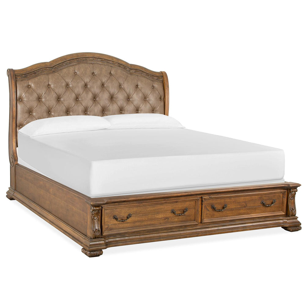  Magnussen Durango B5133-72A Complete Cal.King Sleigh Storage Bed w/Upholstered HB IMAGE 1