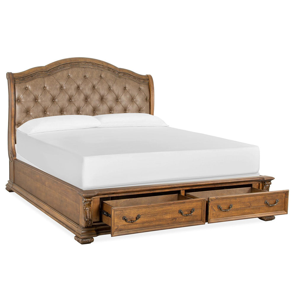  Magnussen Durango B5133-72A Complete Cal.King Sleigh Storage Bed w/Upholstered HB IMAGE 2