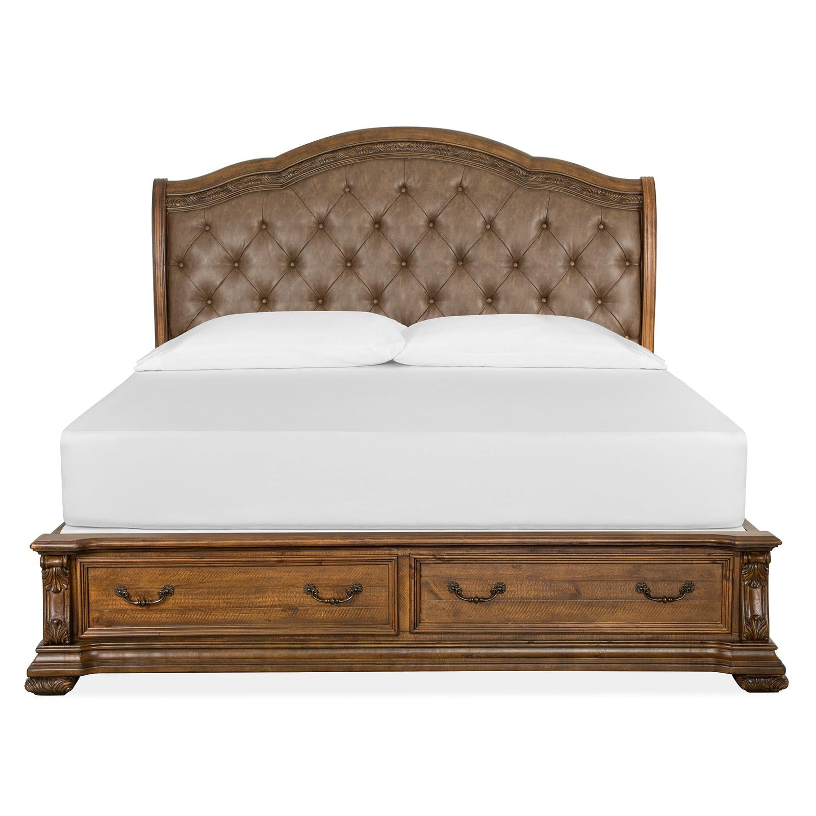  Magnussen Durango B5133-62A Complete King Sleigh Storage Bed w/Upholstered HB IMAGE 3