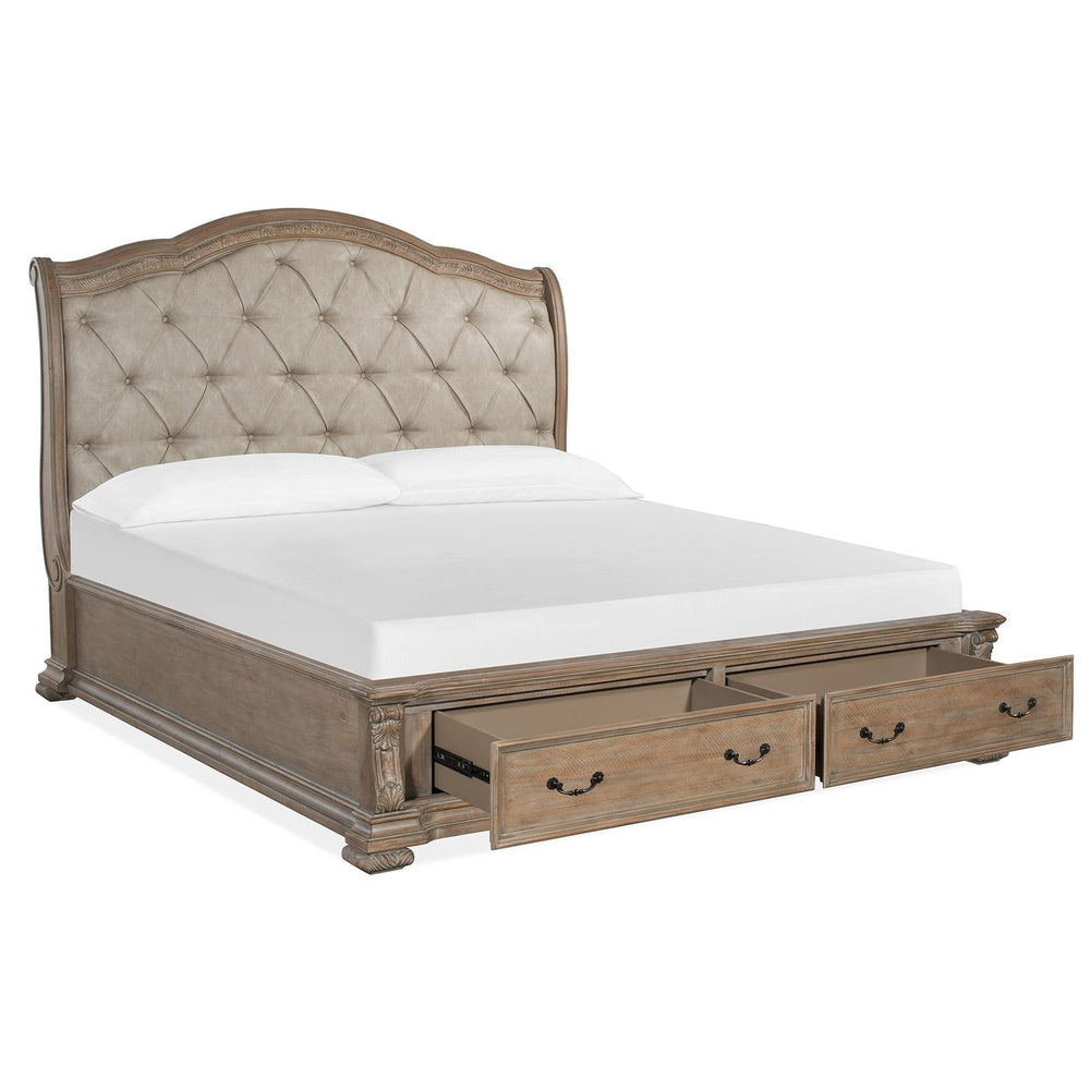  Magnussen Marisol B5132-72A Complete Cal.King Sleigh Storage Bed w/Upholstered HB IMAGE 2