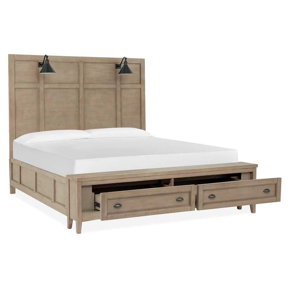  Magnussen Paxton Place B4805-69B Complete King Lamp Panel Storage Bed IMAGE 2