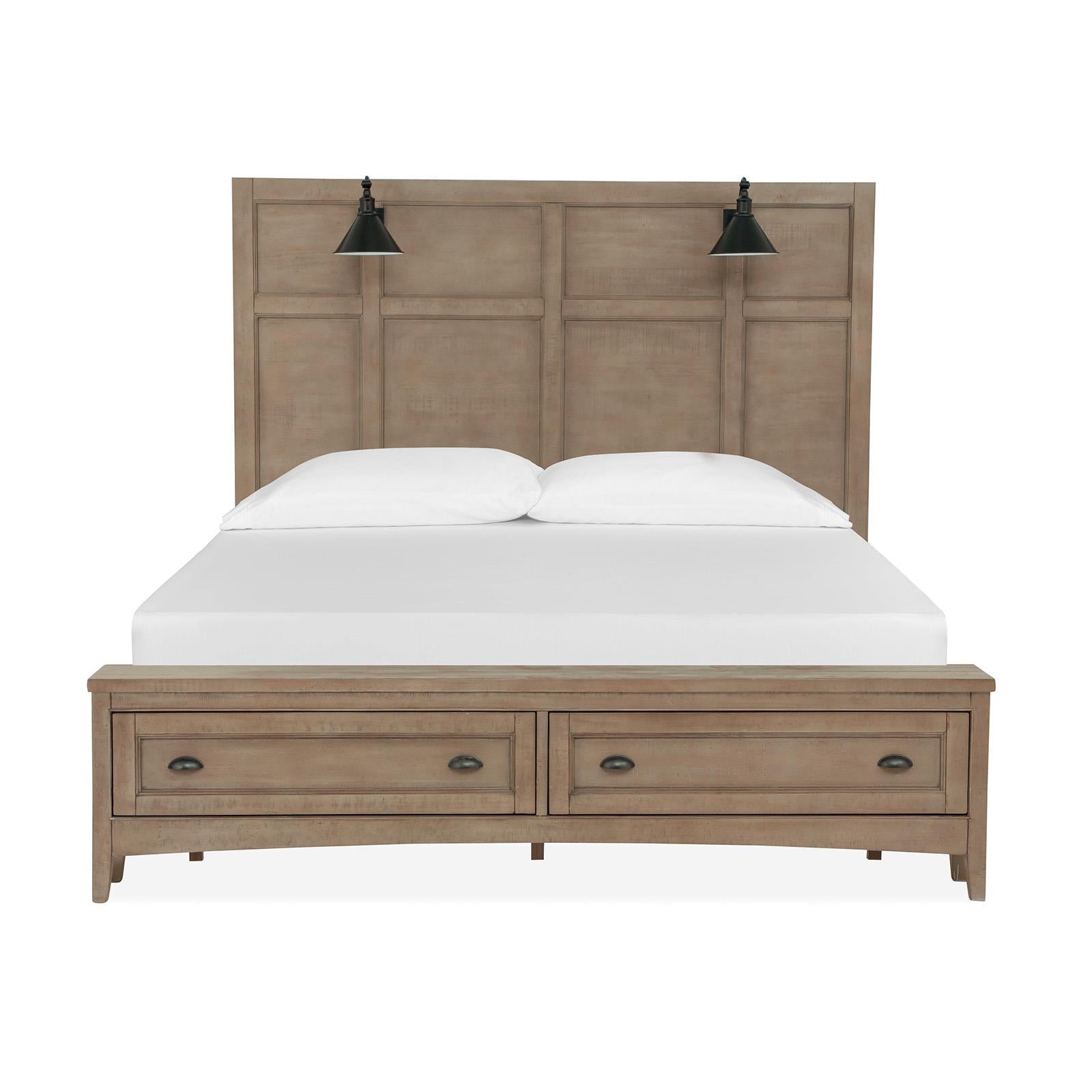  Magnussen Paxton Place B4805-69B Complete King Lamp Panel Storage Bed IMAGE 3