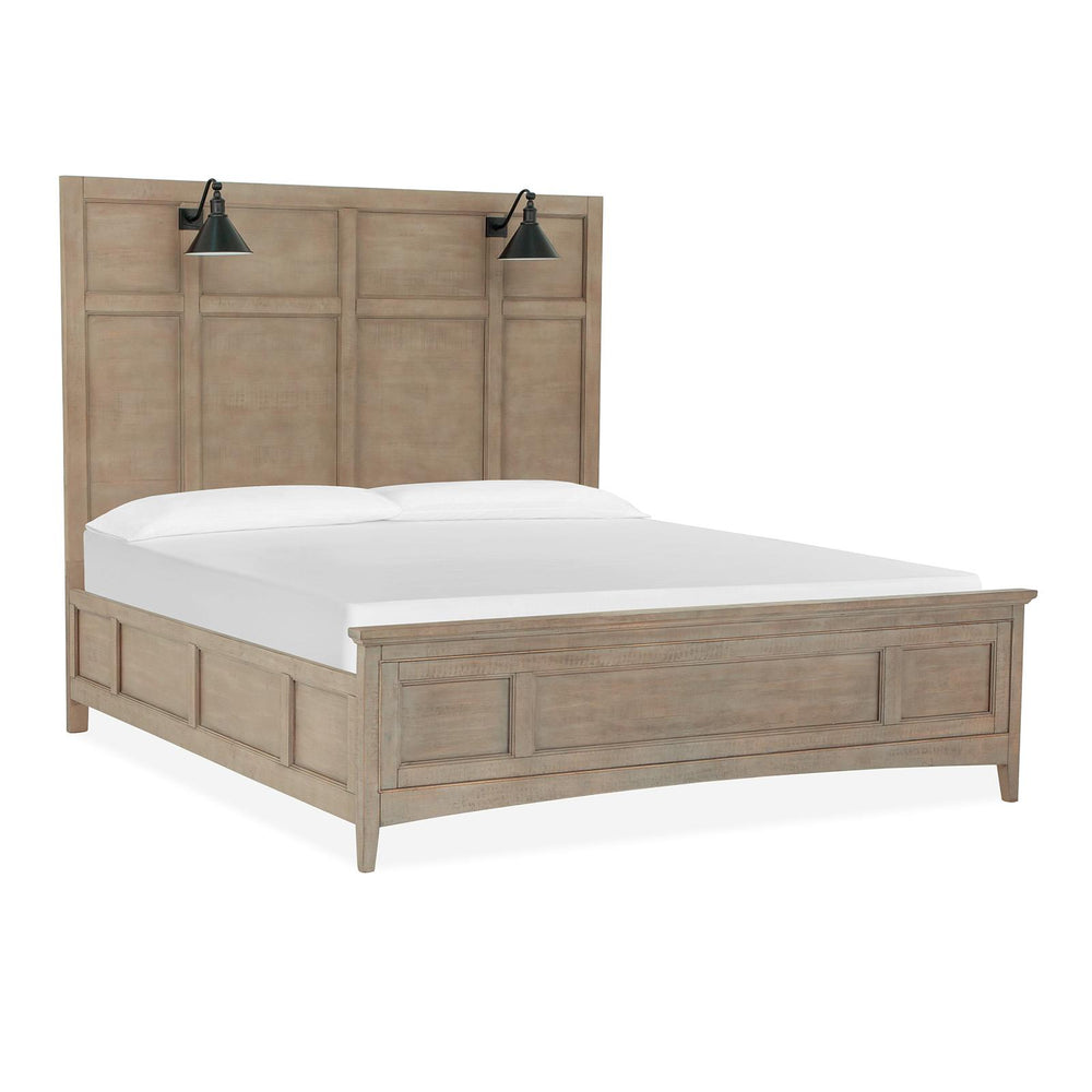  Magnussen Paxton Place B4805-69 Complete King Lamp Panel Bed with Regular Rails IMAGE 1