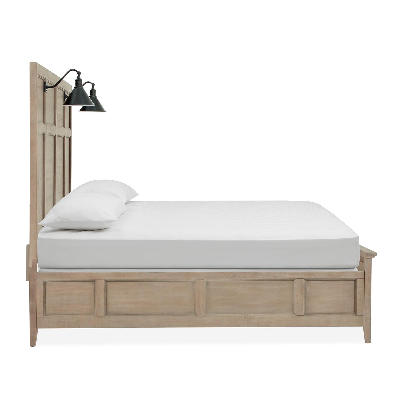  Magnussen Paxton Place B4805-69 Complete King Lamp Panel Bed with Regular Rails IMAGE 3