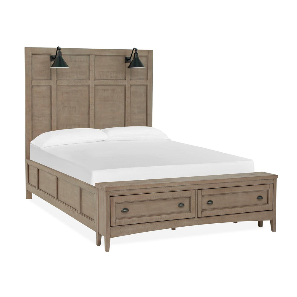  Magnussen Paxton Place B4805-59B Complete Queen Lamp Panel Storage Bed IMAGE 1